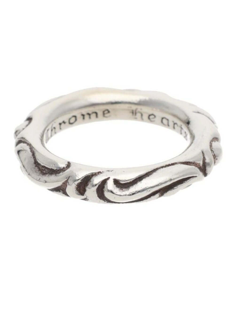 Chrome Hearts Scrl Band Scroll Silver Ring